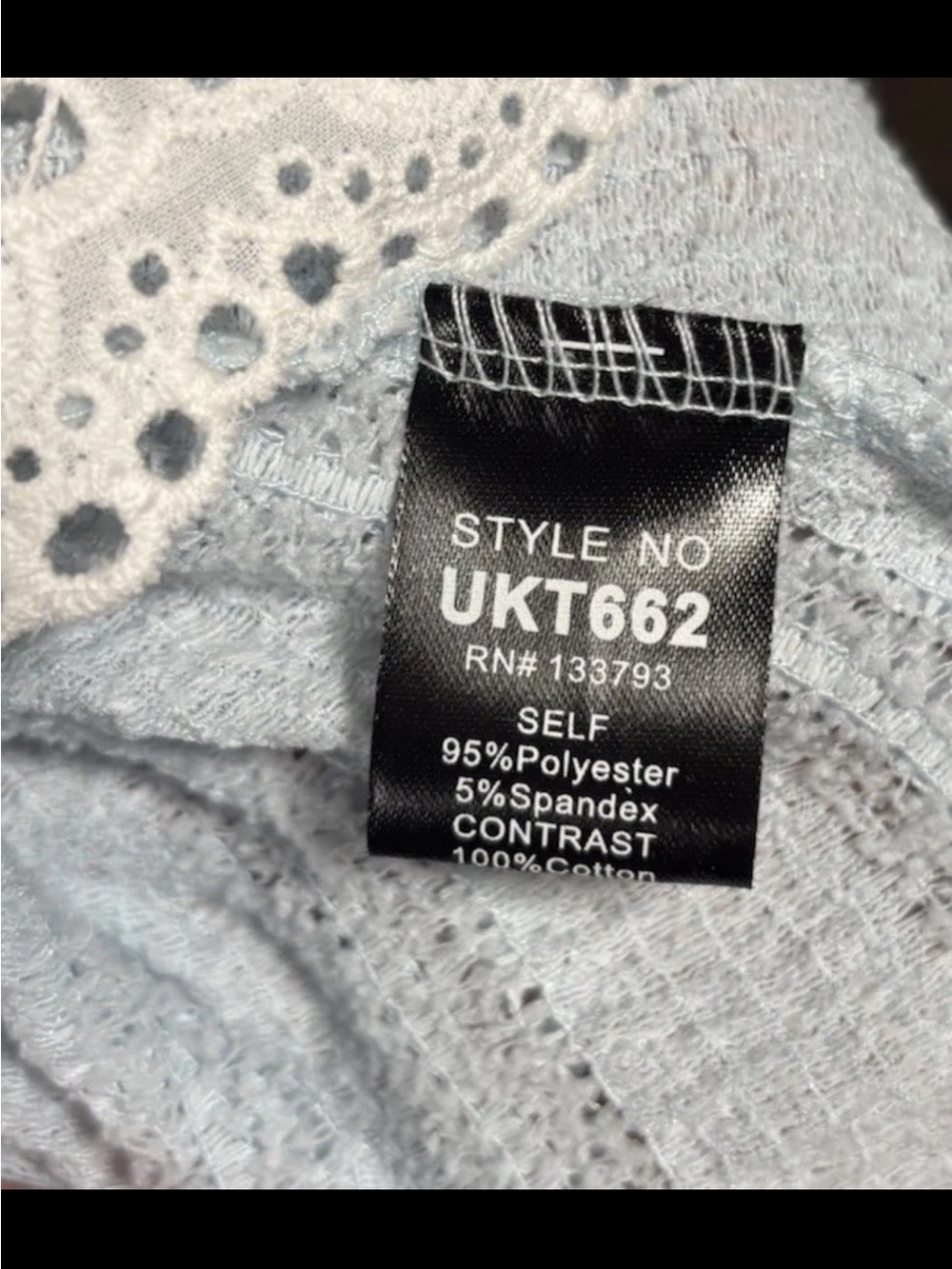 POL Light Blue and White Lace Ruffle Sweatshirt - Picture 4 of 8